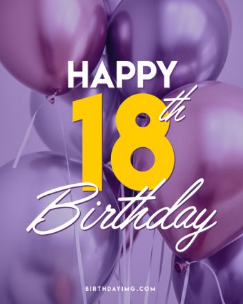 Free 18 Years Happy Birthday Image With Air Balloons - birthdayimg.com