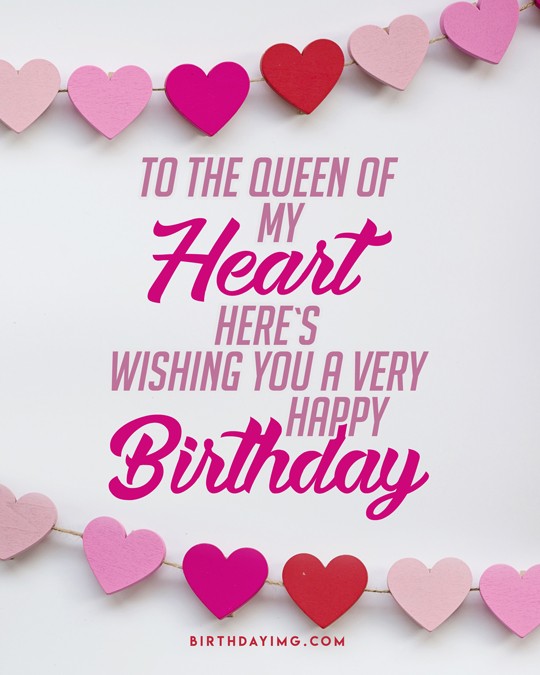 Free For Wife Happy Birthday Image with Hearts - birthdayimg.com