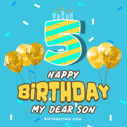 Free For Son Birhday Animated Gif Image with Balloons - birthdayimg.com