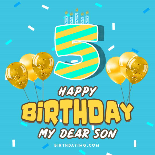 Free For Son Birhday Animated Gif Image with Balloons - birthdayimg.com