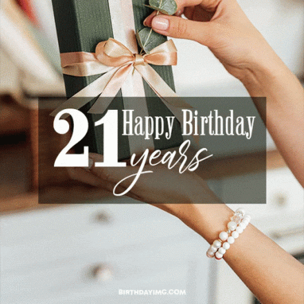 Free 21 Years Birhday Animated Gif Image with Gifts - birthdayimg.com