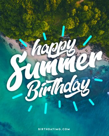 Free Summer Happy Birthday Image with Beach - birthdayimg.com