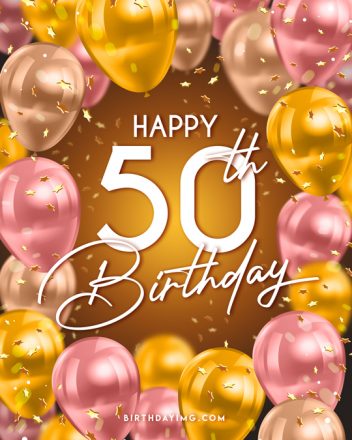 Free 50 Years Happy Birthday Image With Balloons - birthdayimg.com