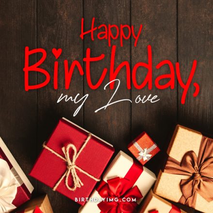 Free Love Happy Birthday Image with Gifts - birthdayimg.com