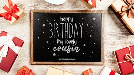 Free For Cousin Happy Birthday Wallpaper with Chalkboard - birthdayimg.com