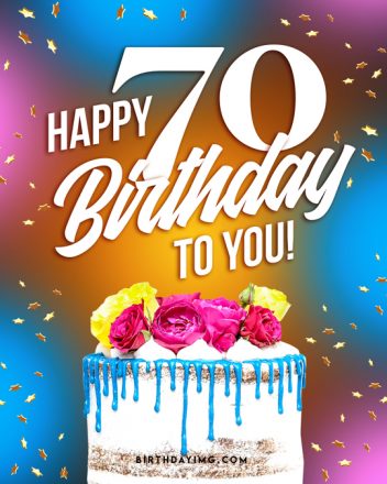 Free 70 Years Happy Birthday Image With Cake - birthdayimg.com