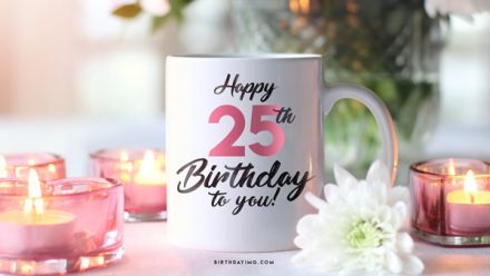 Free 25th Years Happy Birthday Wallpaper with Flowers - birthdayimg.com