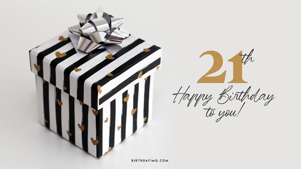 Free 21th Years Happy Birthday Wallpaper with Present - birthdayimg.com