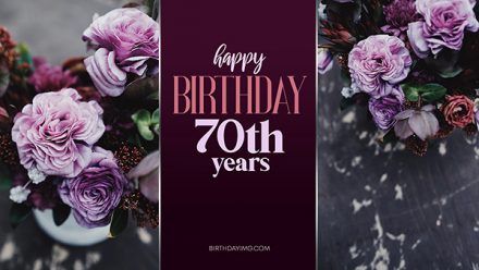 Free 70th Years Happy Birthday Wallpaper with with Roses - birthdayimg.com