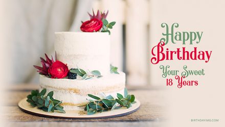 Free 18 Years Happy Birthday Wallpaper with Cake - birthdayimg.com