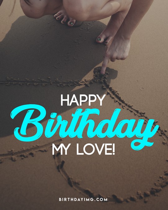 Free Love Happy Birthday Image with Hearts - birthdayimg.com