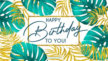Free Happy Birthday Wallpaper with Palm Trees - birthdayimg.com