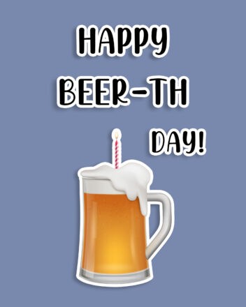 Free Funny Happy Birthday Image For Him (Man) With Beer - birthdayimg.com
