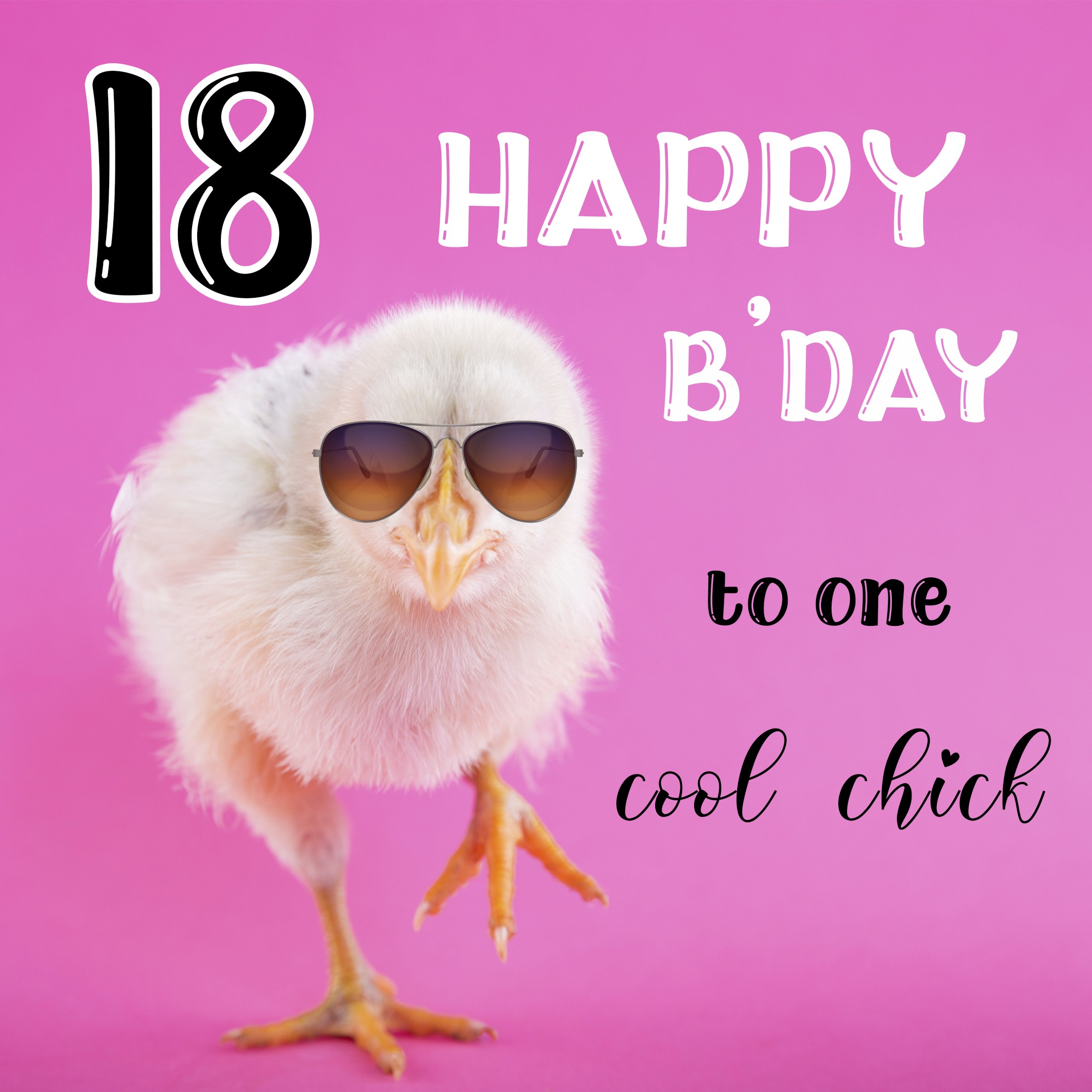 Free Funny 18th Years Happy Birthday Image With Chick - birthdayimg.com