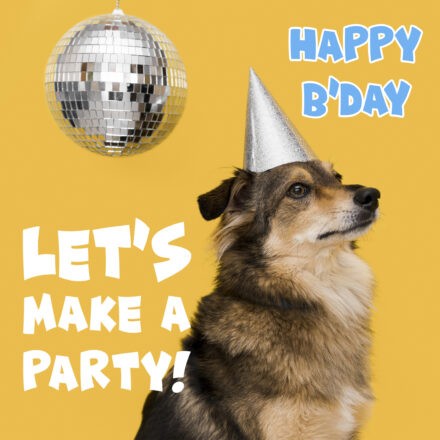 Free Funny Happy Birthday Image For Him (Man) With Dog - birthdayimg.com