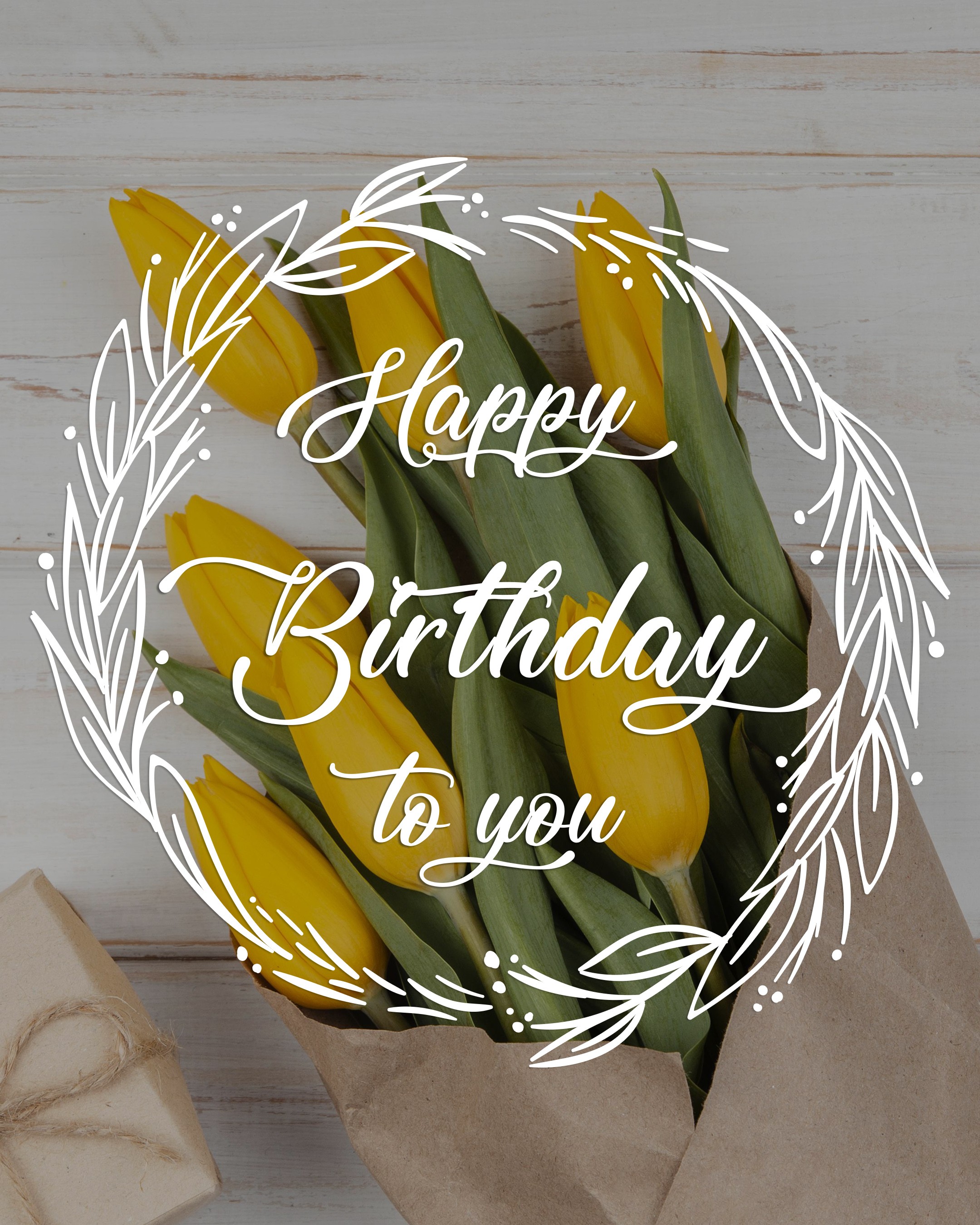 Free Happy Birthday Images For Her (Woman) With Yellow Flowers - birthdayimg.com