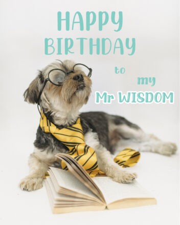 Free Cute Happy Birthday Image For Husband With Dog - birthdayimg.com