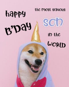 Free Funny Happy Birthday Image For Son With Dog - birthdayimg.com
