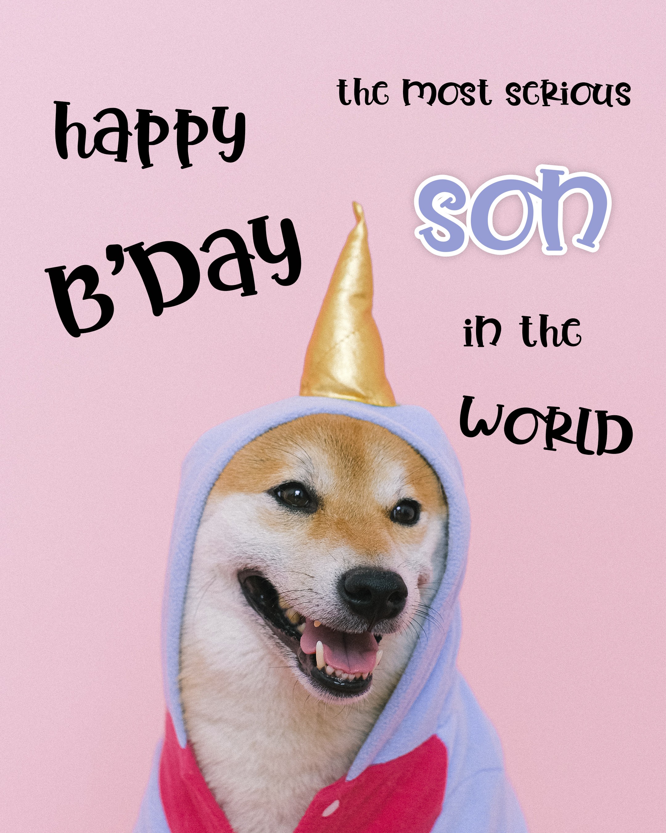 Free Funny Happy Birthday Image For Son With Dog 