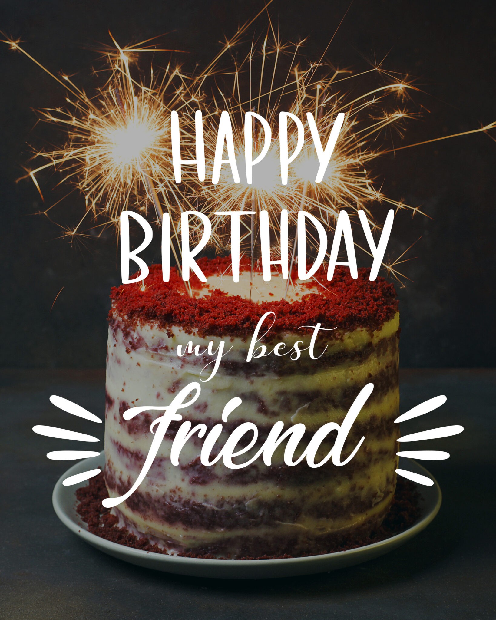 Free Happy Birthday Image For Friend With Cake