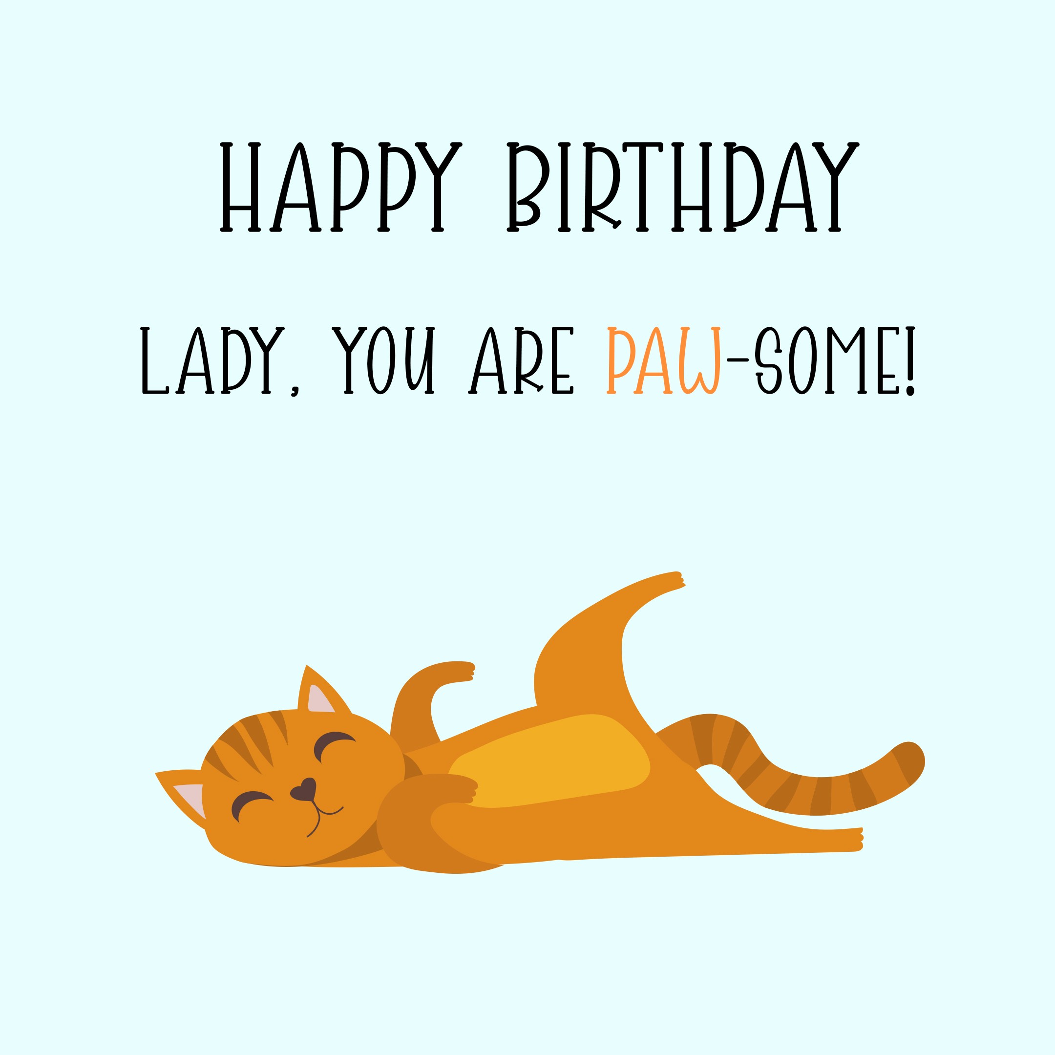 Free Funny Happy birthday Image For Woman With Cat - birthdayimg.com