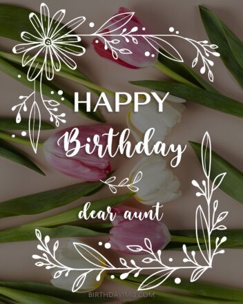 Free Happy Birthday Image For Aunt With Tulips - birthdayimg.com