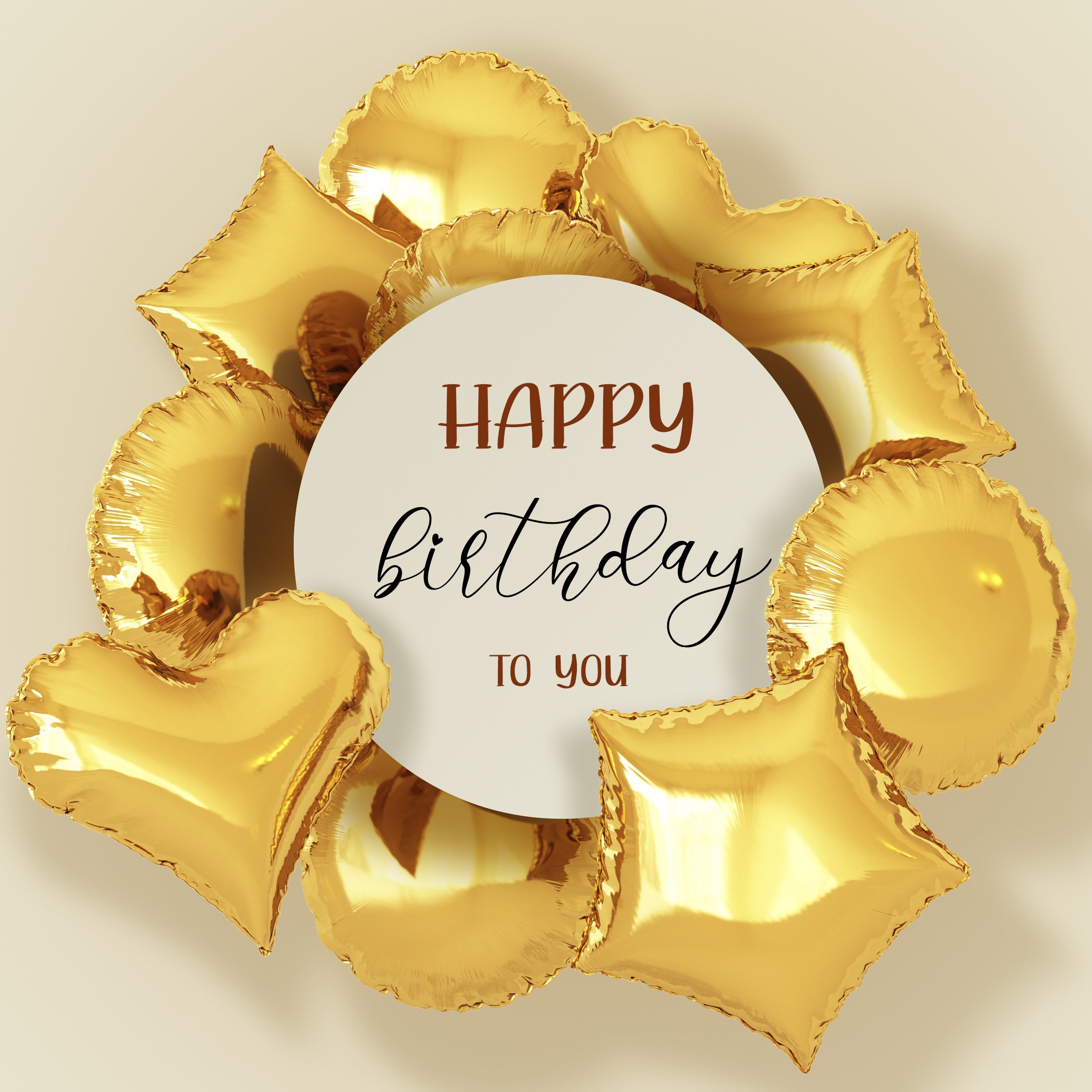 Free Happy Birthday Image With Golden Balloons - birthdayimg.com