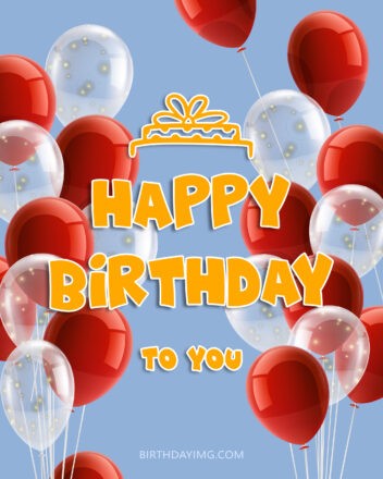 Free Happy Birthday Image With Red Balloons - birthdayimg.com
