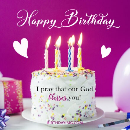 Free Happy Birthday Image With Blessings, Candles and Cake - birthdayimg.com