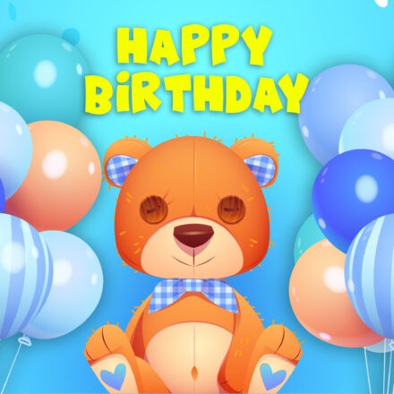 Free Happy Birthday Image For Boy With Teddy Bear - birthdayimg.com