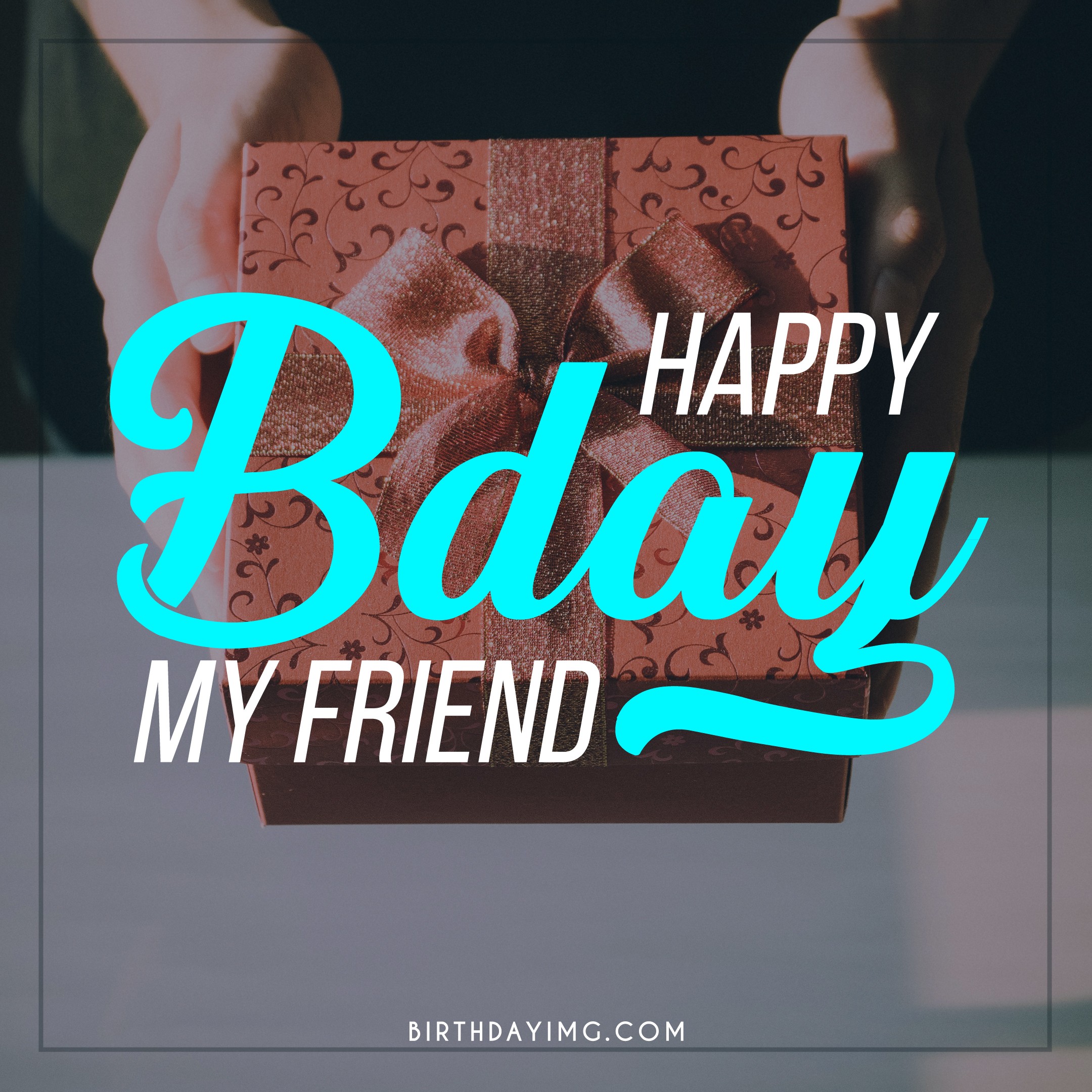 Free Happy Birthday Friend Image with Gift - birthdayimg.com