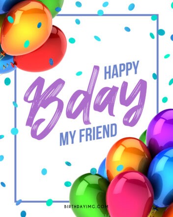Free Happy Birthday Friend Image with Balloons - birthdayimg.com