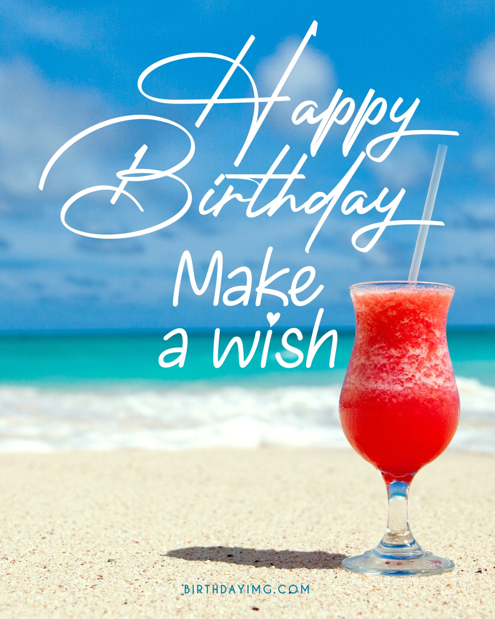 Free Happy Birthday Image with Beach - birthdayimg.com