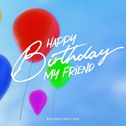 Free Happy Birthday Friend Image with Balloons - birthdayimg.com