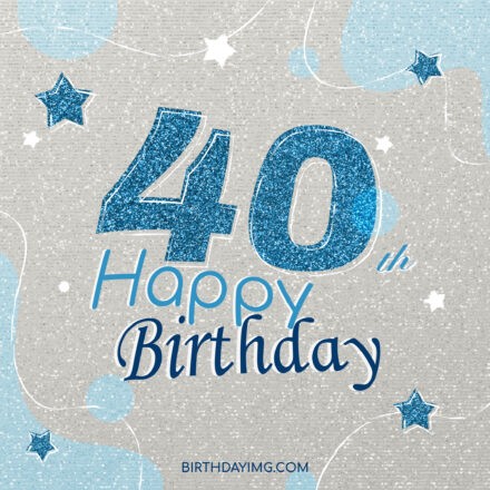 Free 40th Years Happy Birthday Image With Glitter - birthdayimg.com