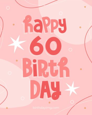 Free 60th Years Happy Birthday Image With Stars - birthdayimg.com