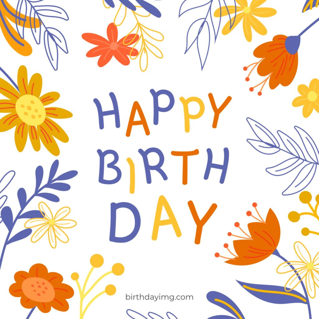 Free Happy Birthday Image With Beautiful Flowers - birthdayimg.com