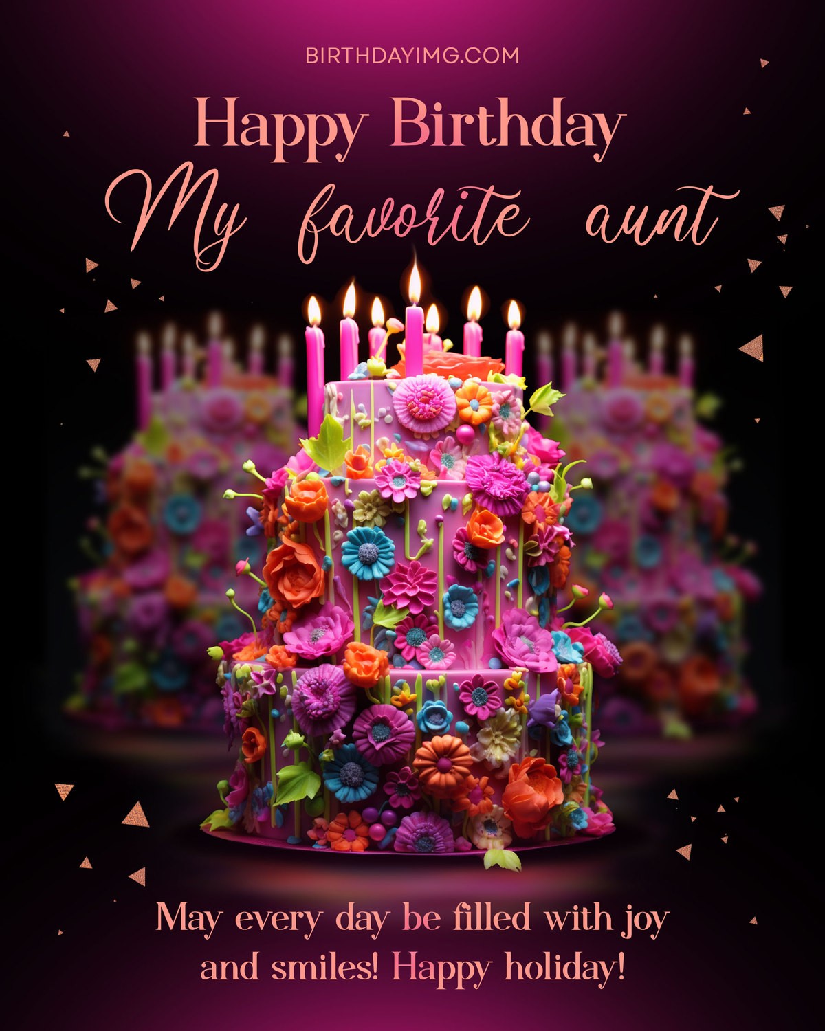 Free Birthday Image for Aunt with Cake - birthdayimg.com