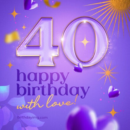 Free Purple 40 Years Happy Birthday Image - birthdayimg.com