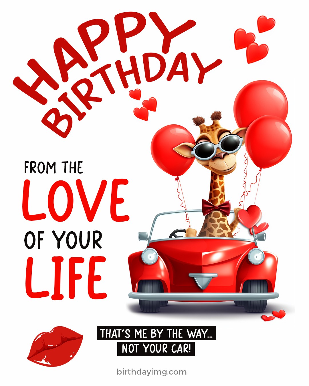Free Happy Birthday Image with Giraffe - birthdayimg.com