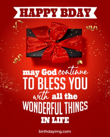 Free Red Birthday Image with Blessings - birthdayimg.com
