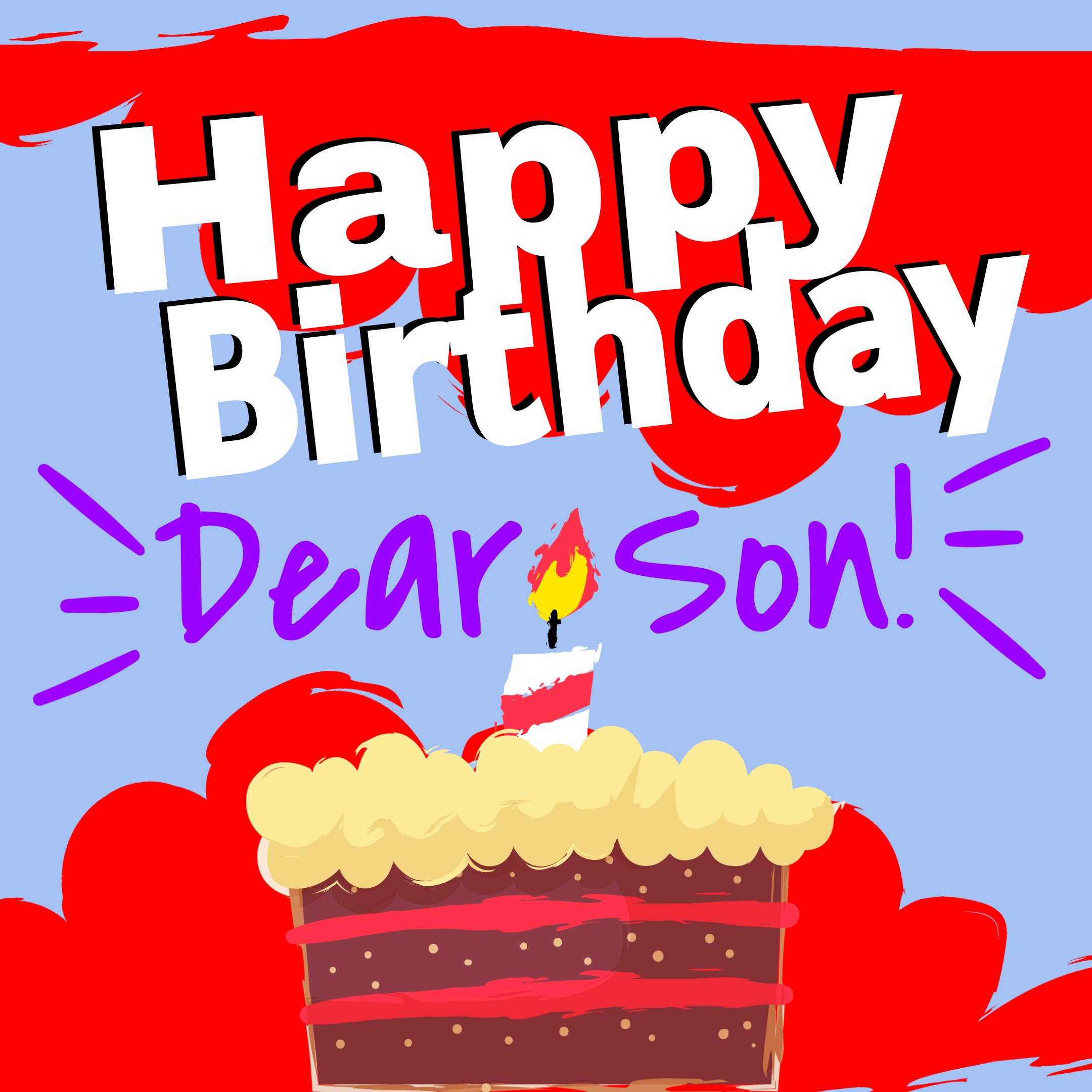 Free Happy Birthday Wishes and Images for Son with Cake - birthdayimg.com