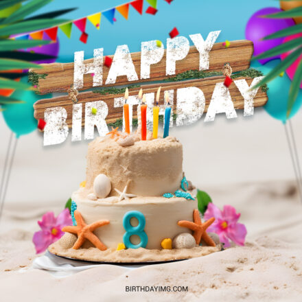 Free Happy Birthday with Sand Cake - birthdayimg.com