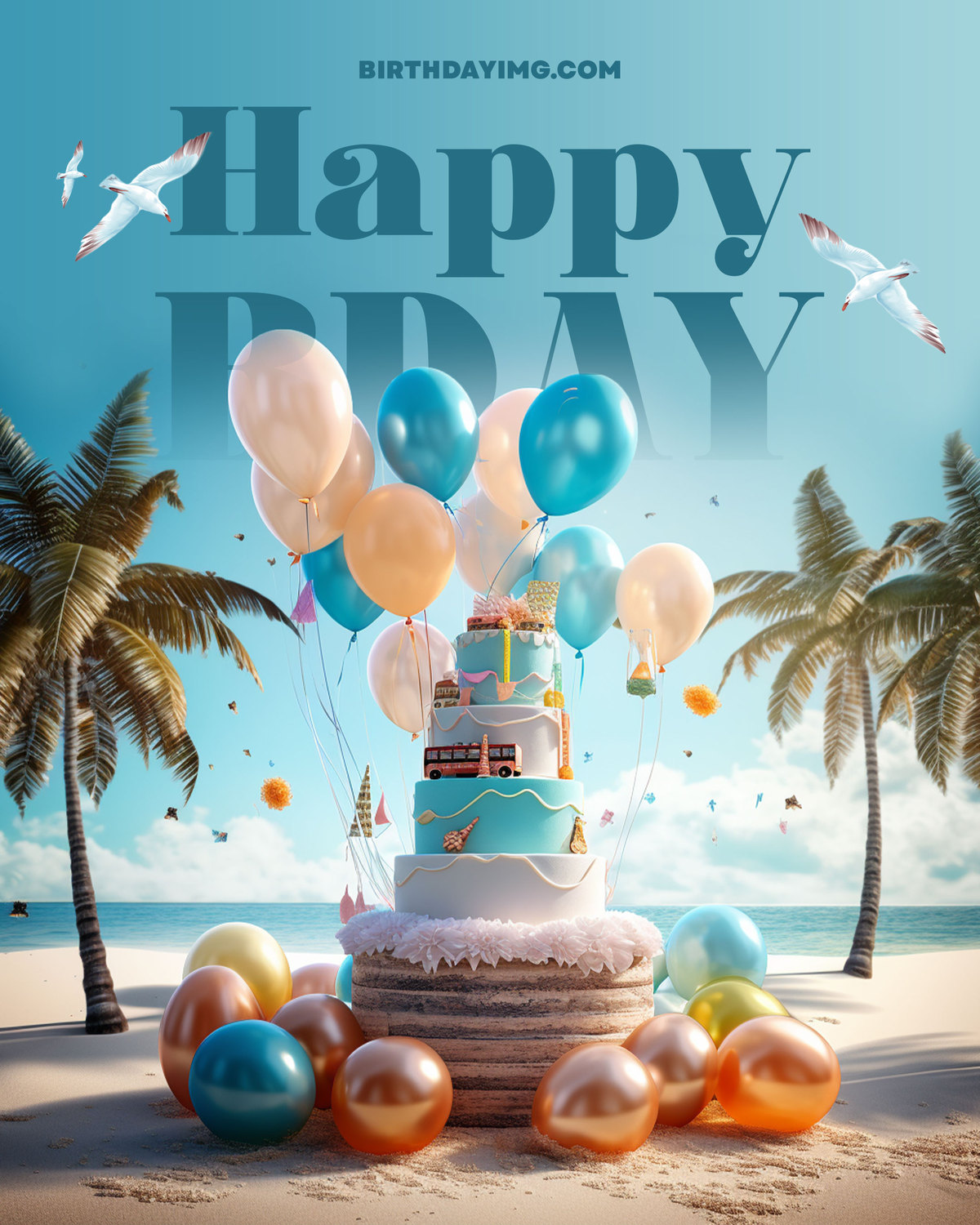 Free Happy Birthday at the Beach - birthdayimg.com