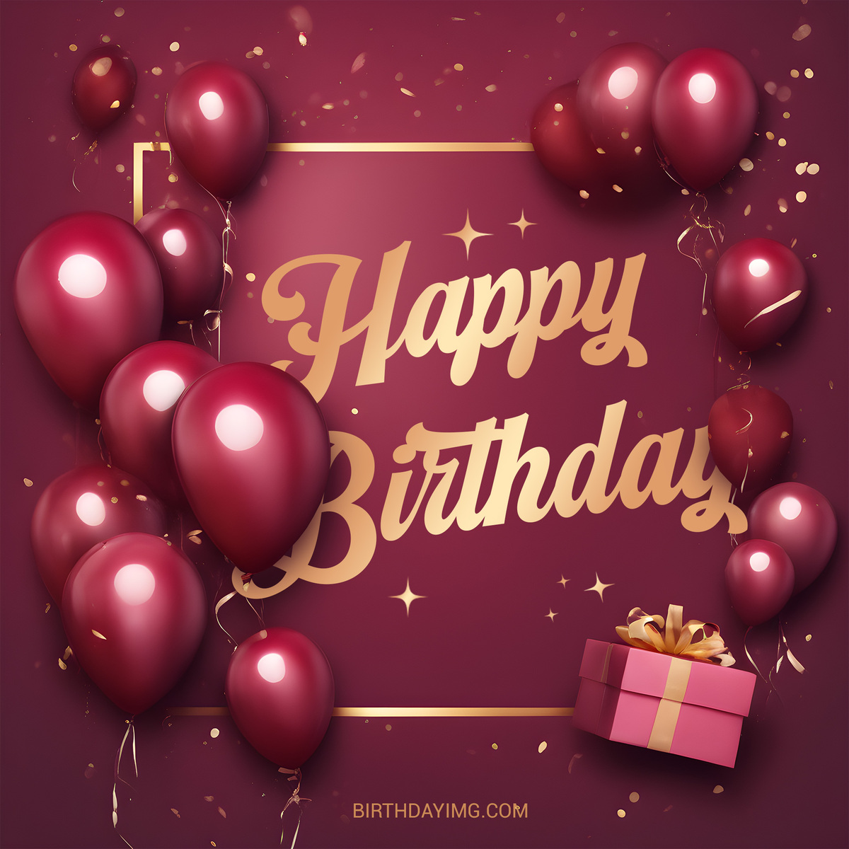 Free Happy Birthday with Balloons and Confetti - birthdayimg.com