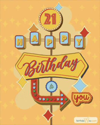 Free Happy 21 Birthday Animation - birthdayimg.com