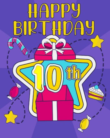 Free Happy 10th Birthday Animation - birthdayimg.com