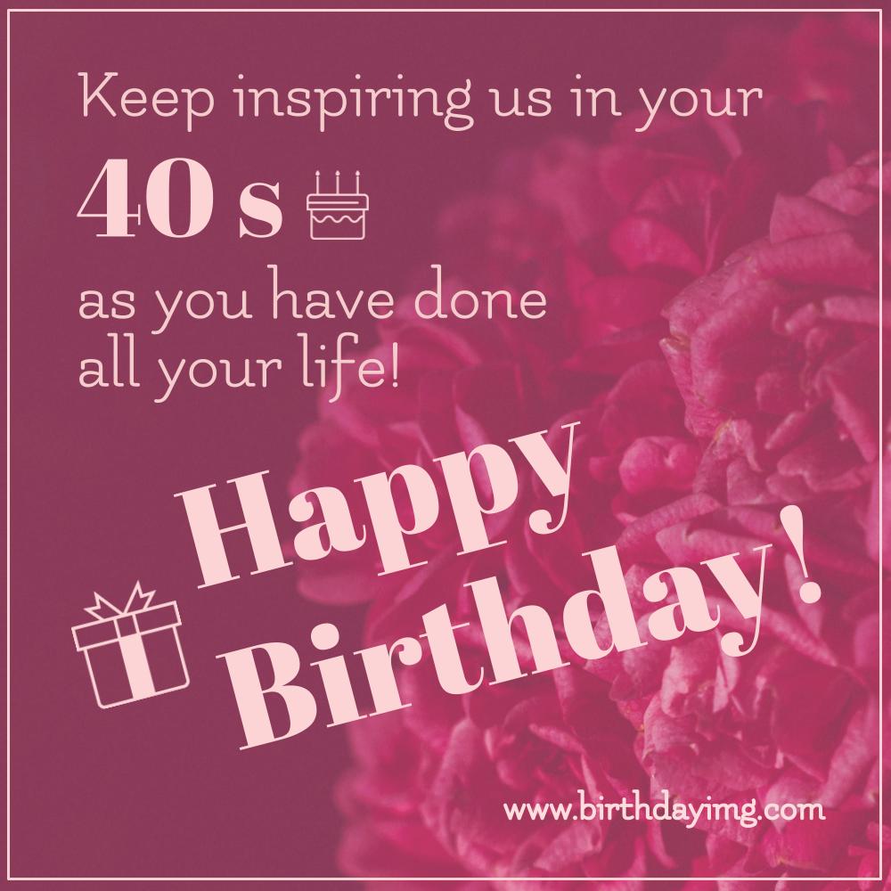 Free Pink 40th Years Free Happy Birthday Wishes and Images ...