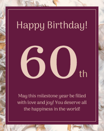 Free Elegant 60th Years Happy Birthday Image - birthdayimg.com