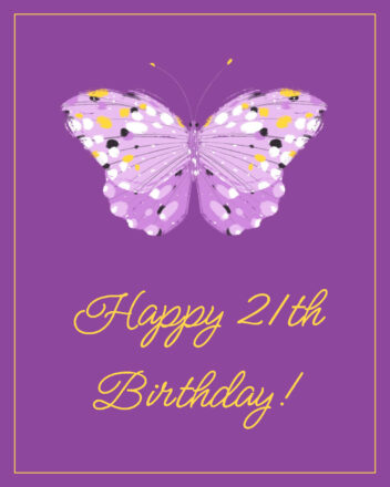 Free Lilac 21th Years Happy Birthday Image - birthdayimg.com